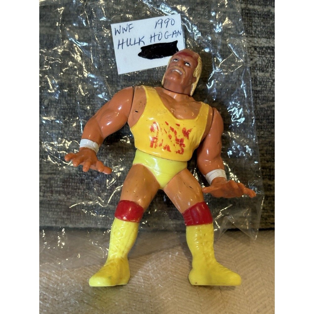 WWF HULK HOGAN 1990 action figure worth around $35-$50 his shirt rubbing off tad